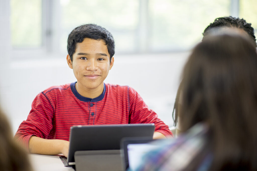Student Sitting in the Computer Lab